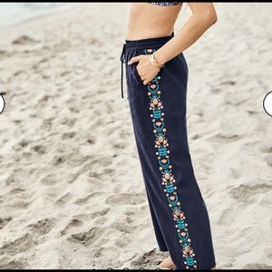 Boden | Tamara Navy Embroidered Pants | 16